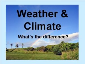 Weather Climate Whats the difference Weather begins with