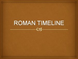ROMAN TIMELINE SITE OF ROME ROYAL PERIOD 1000
