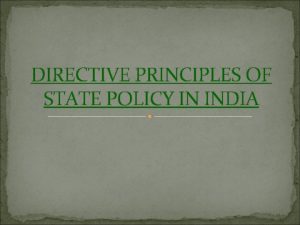 Directive principles of state policy notes