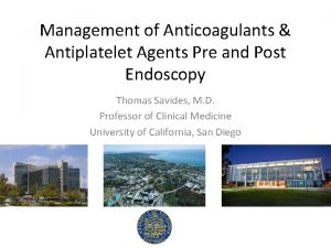 Management of Anticoagulants Antiplatelet Agents Pre and Post