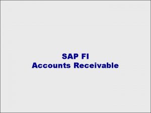 Sap accounts receivable process