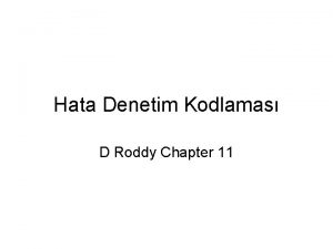 Hata Denetim Kodlamas D Roddy Chapter 11 11