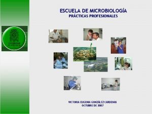 ESCUELA DE MICROBIOLOGA PRCTICAS PROFESIONALES VICTORIA EUGENIA GONZLEZ
