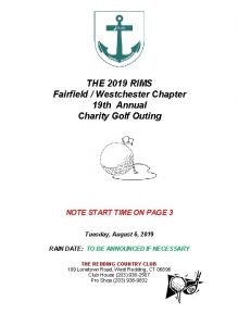 THE 2019 RIMS Fairfield Westchester Chapter 19 th