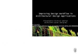 Architectural design workflow