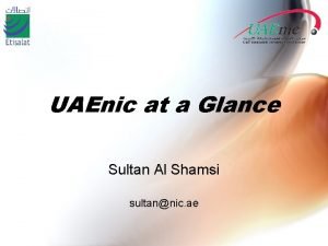 UAEnic at a Glance Sultan Al Shamsi sultannic