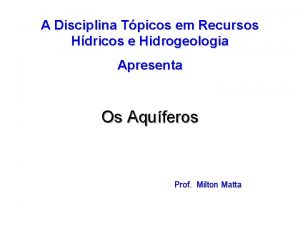 Hidrogeologia