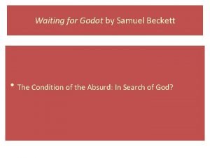 Structure of waiting for godot
