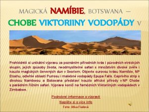 NAMBIE BOTSWANA CHOBE VIKTORIINY VODOPDY V MAGICK ZIMBABWE