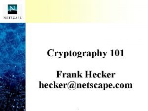 Cryptography 101