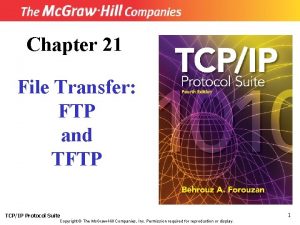 Chapter 21 File Transfer FTP and TFTP TCPIP