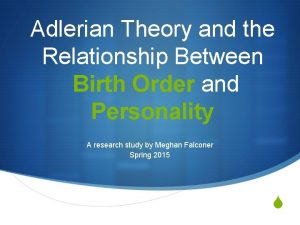 Adler's birth order theory