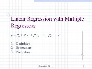 Linear Regression with Multiple Regressors y b 0