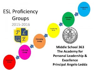 Commanding Group ESL Proficiency Groups Expanding Group 2015