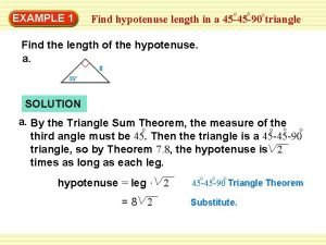 Hypotenuse leg examples