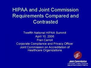 Joint commission accreditation standards