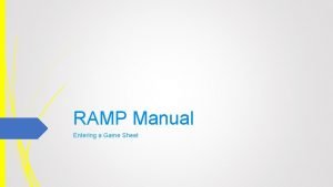 Ramp game sheet