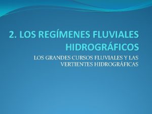 Regimenes hidrograficos