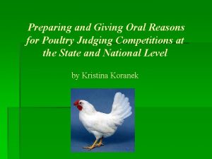 Poultry judging reasons