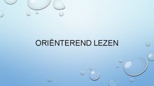 ORINTEREND LEZEN WAAR GAAT DE TEKST OVER Chart