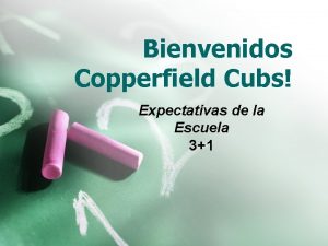 Bienvenidos Copperfield Cubs Expectativas de la Escuela 31