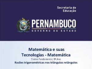 Matemtica e suas Tecnologias Matemtica Ensino Fundamental 9