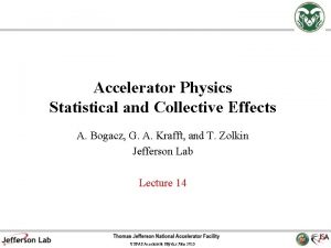 Accelerator Physics Statistical and Collective Effects A Bogacz