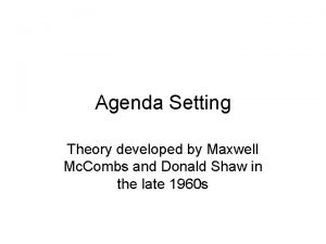 Teori agenda setting