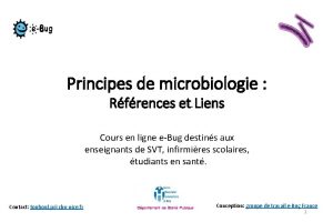 Principes de microbiologie Rfrences et Liens Cours en