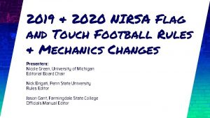 Touch football rules 2020