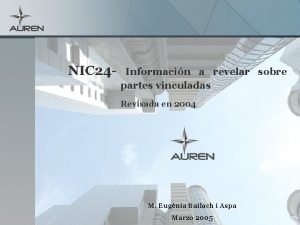 NIC 24 Informacin a revelar sobre partes vinculadas