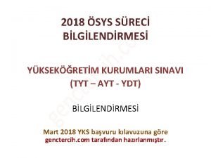 2018 SYS SREC BLGLENDRMES YKSEKRETM KURUMLARI SINAVI TYT