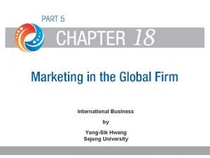 International Business by YongSik Hwang Sejong University Same