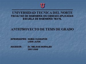UNIVERSIDAD TECNICA DEL NORTE FACULTAD DE INGENIERA EN