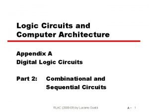 Logic Circuits and Computer Architecture Appendix A Digital