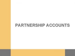 Formation of partnership accounting