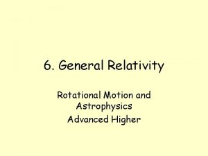 6 General Relativity Rotational Motion and Astrophysics Advanced