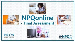 Npqml final assessment examples 2019