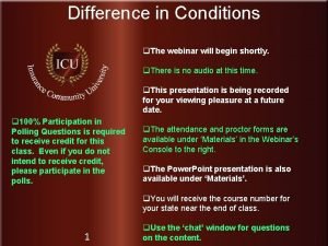 Difference in conditions