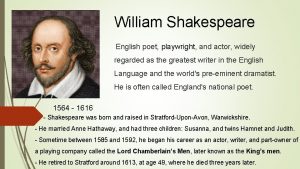 William shakespeare english poets