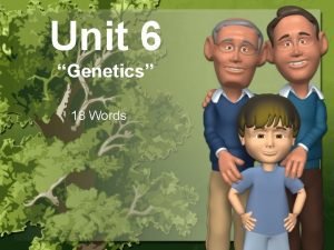 Unit 6 Genetics 18 Words Genetics Science of
