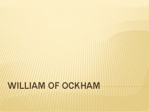 William of occam