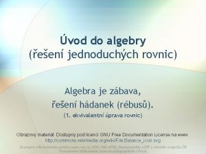 vod do algebry een jednoduchch rovnic Algebra je