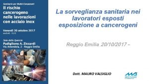 La sorveglianza sanitaria nei lavoratori esposti esposizione a