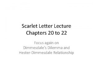 Scarlet letter chapter 20 summary