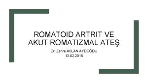 Romatoid artrit tanı kriterleri