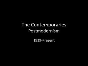 Characteristics of postmodernism