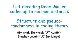 List decoding ReedMuller codes up to minimal distance