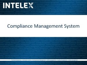 Intelex safety management system