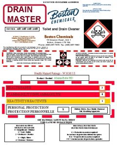 DO NOT USE ON POLISHED ALUMINUM DRAIN MASTER